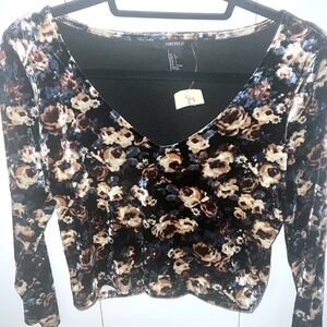 Forever 21 Velvet Crop Top, NWT, size L